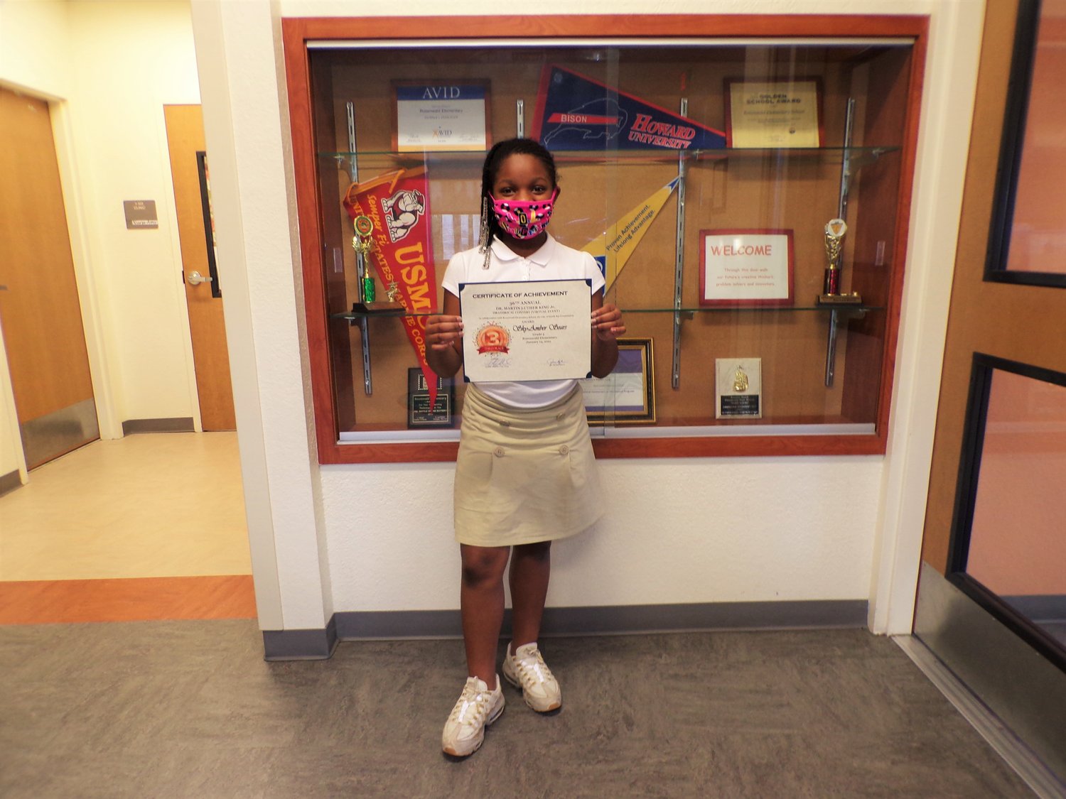Third place: Sky-Amber Sears, third grade, Rosenwald Elementary.